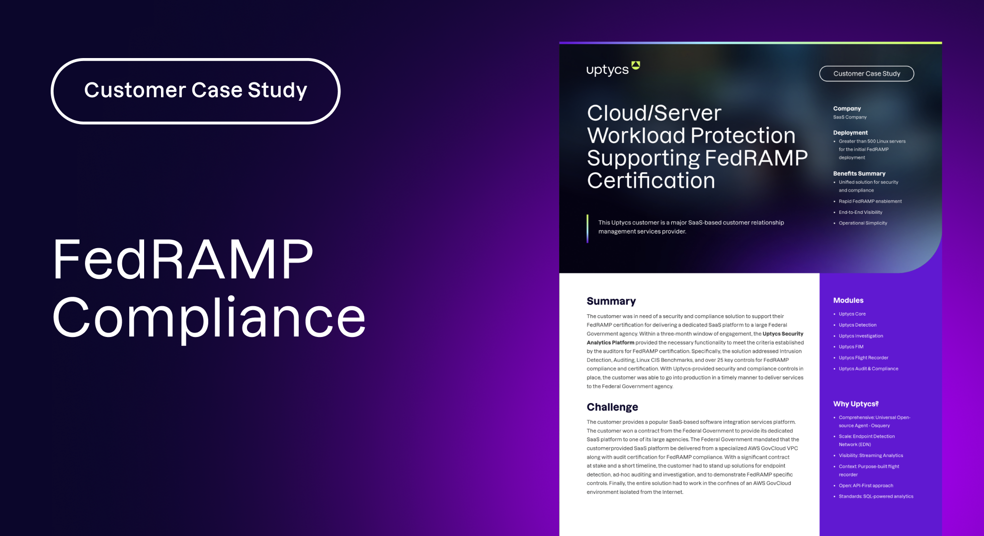 Case Study | Cloud Workload Protection Supporting FedRAMP Compliance